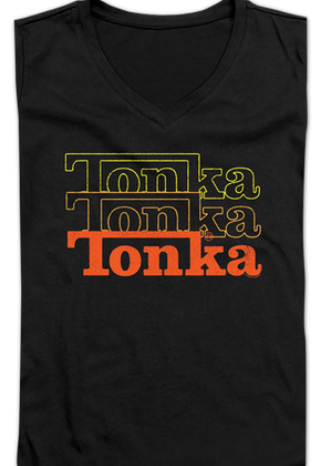 Ladies Stacked Logo Tonka V-Neck Shirt