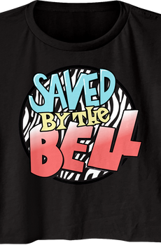 Ladies Striped Logo Saved By The Bell Crop Top