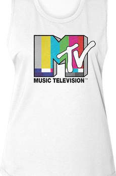 Ladies Test Pattern Logo MTV Muscle Tank Top