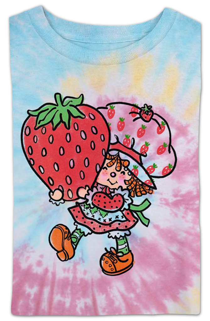 Ladies Tie Dye Strawberry Shortcake Crop Top