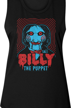 Ladies Vintage Billy the Puppet Saw Muscle Tank Top