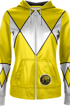 Ladies Yellow Ranger Mighty Morphin Power Rangers Costume Hoodie