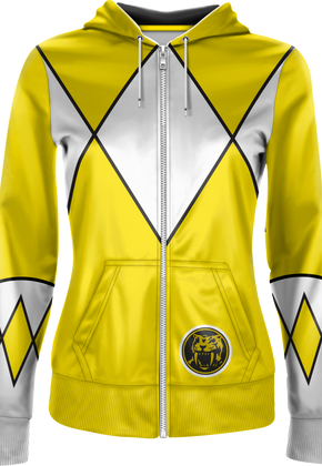 Ladies Yellow Ranger Mighty Morphin Power Rangers Costume Hoodie