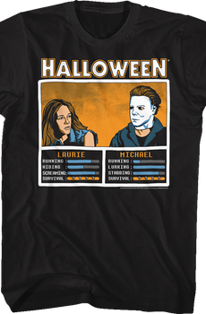 Laurie Strode And Michael Myers Video Game Halloween T-Shirt