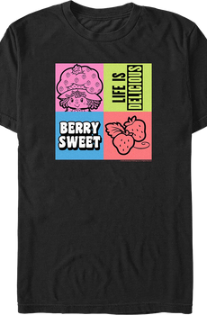 Life Is Delicious Squares Strawberry Shortcake T-Shirt