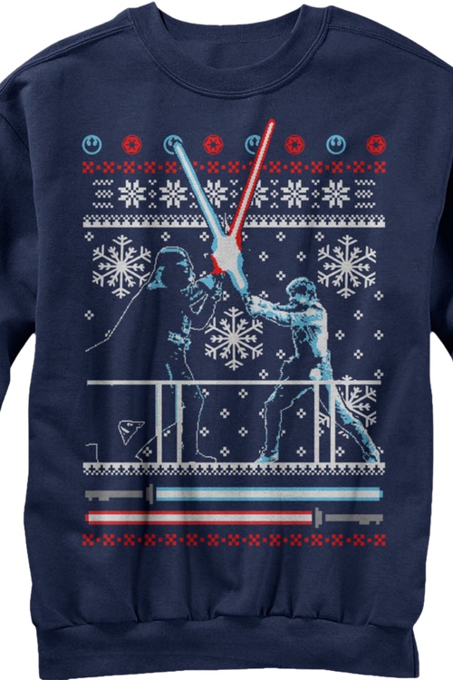 Lightsaber Duel Faux Ugly Christmas Sweatermain product image