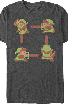 Link 8-Bit Action Poses Legend of Zelda T-Shirt