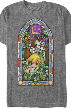 Link Stained Glass Window Legend of Zelda T-Shirt