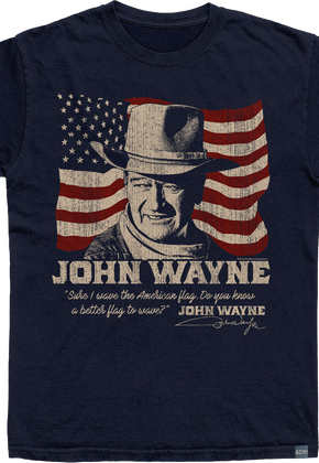 Made In USA John Wayne American Flag T-Shirt