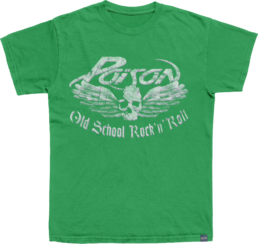 Made in USA Old School Rock N Roll Poison T-Shirt Mens Small T-Shirts | 80sTees, image size:981x927