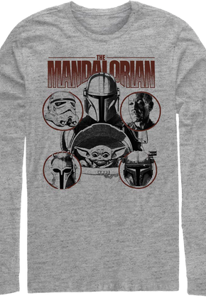 Mandalorian Characters Collage Star Wars Long Sleeve Shirt