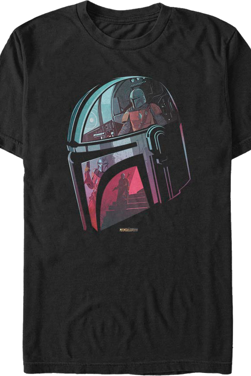 Mandalorian Helmet Reflection Star Wars T-Shirtmain product image