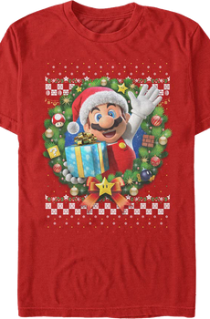 Mario Christmas Wreath Nintendo T-Shirt