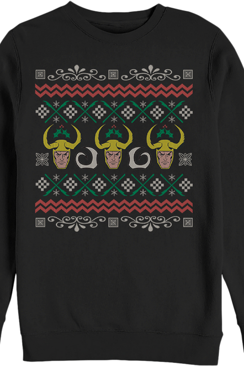 Marvel Comics Faux Ugly Loki Christmas Sweatermain product image