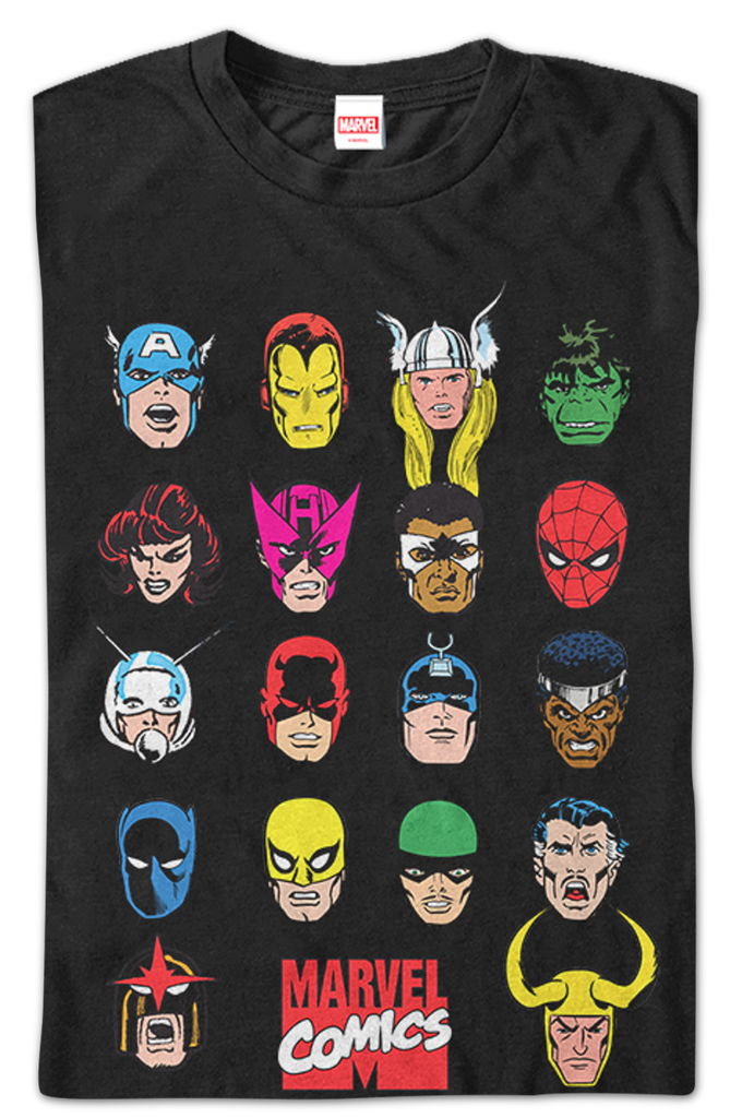 Hero Heads Marvel Comics T-Shirt. Men\'s T-Shirt | T-Shirts