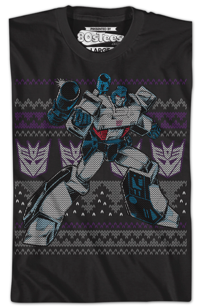 Megatron Faux Ugly Christmas Sweater Transformers T-Shirt - Main Image