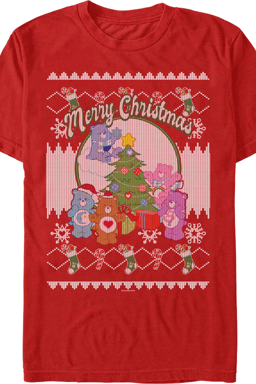 Merry Christmas Faux Ugly Sweater Care Bears T-Shirtmain product image
