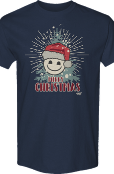 Merry Christmas Smiley Face Emoji T-Shirt