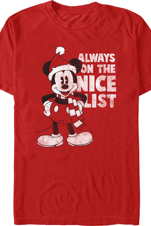Mickey Mouse Always On The Nice List Disney T-Shirtmain product image
