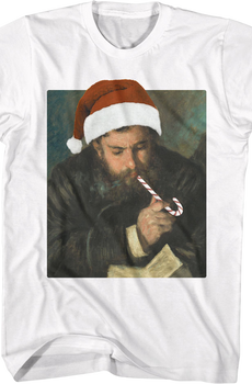 Monet By Renoir In Santa Claus Hat Art Gallery T-Shirt