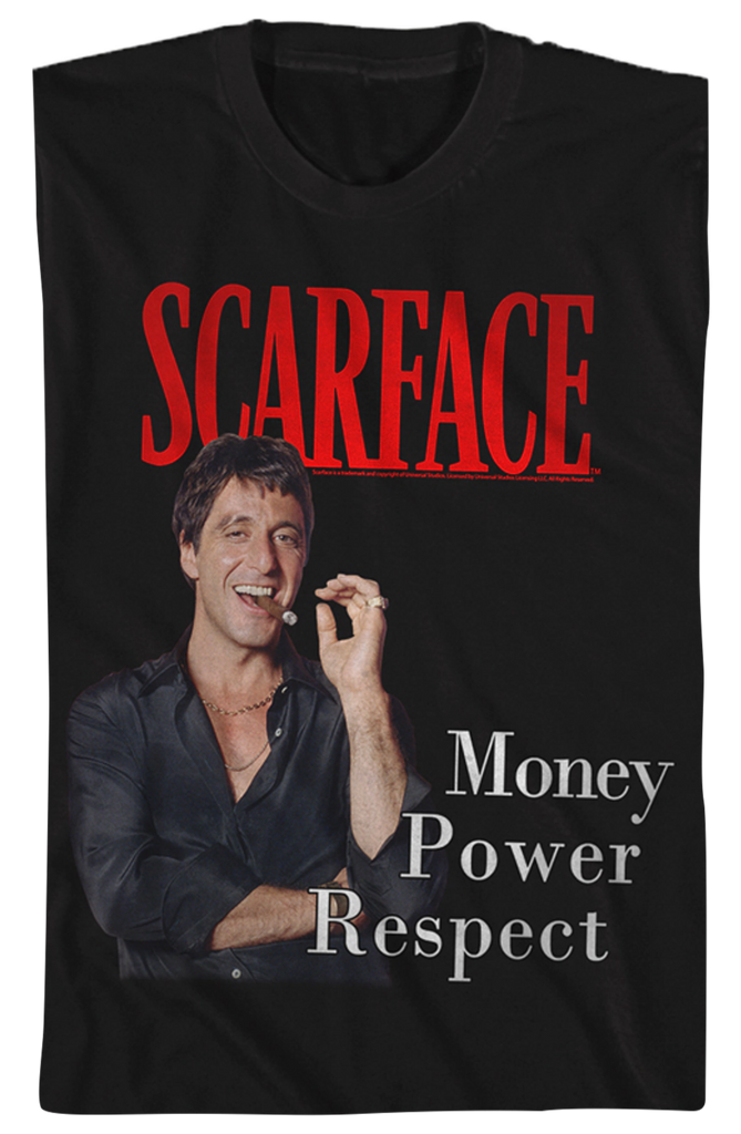 Money Power Respect Scarface T-Shirt: Scarface Mens T-shirt