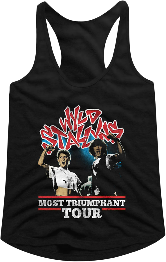 Ladies Most Triumphant Tour Bill and Ted Racerback Tank Top