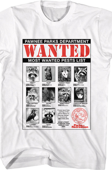 Most Wanted Pests List Parks and Recreation T-Shirt