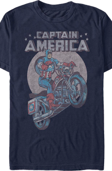 Motorcycle Captain America Marvel Comics T-Shirt