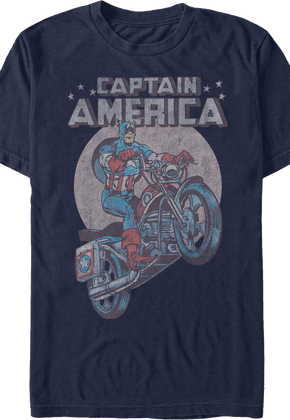 Motorcycle Captain America Marvel Comics T-Shirt
