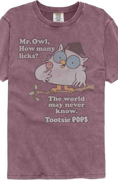 Mr. Owl How Many Licks Tootsie Pop Comfort Colors Brand T-Shirt