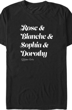 Names Golden Girls T-Shirt