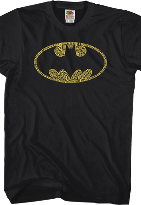 Names In Bat Symbol Batman T-Shirt