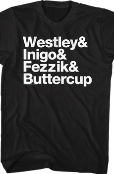 Names Princess Bride T-Shirt