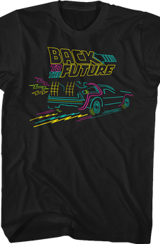 Neon DeLorean Back To The Future T-Shirt