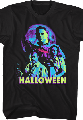 Neon Full Moon Halloween T-Shirt