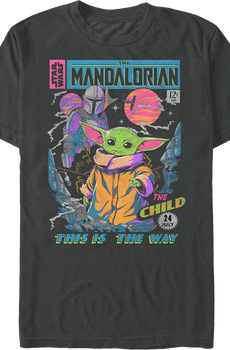 Neon Mandalorian Comic Book Cover Star Wars T-Shirt