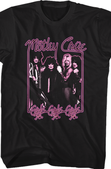 Neon Sign Girls Girls Girls Motley Crue T-Shirt
