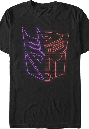 Neon Split Logos Transformers T-Shirt