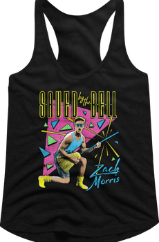 Ladies Neon Zack Morris Saved By The Bell Racerback Tank Top