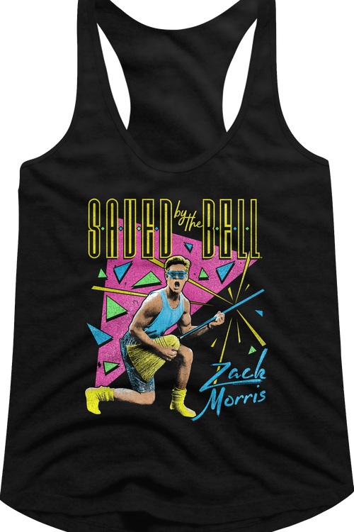 Ladies Neon Zack Morris Saved By The Bell Racerback Tank Topmain product image