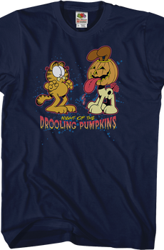 Night Of The Drooling Pumpkins Garfield T-Shirt
