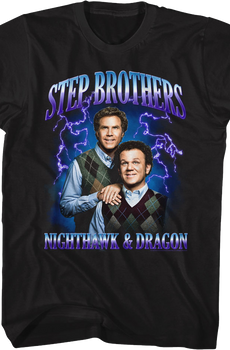 Nighthawk & Dragon Lightning Photo Step Brothers T-Shirt