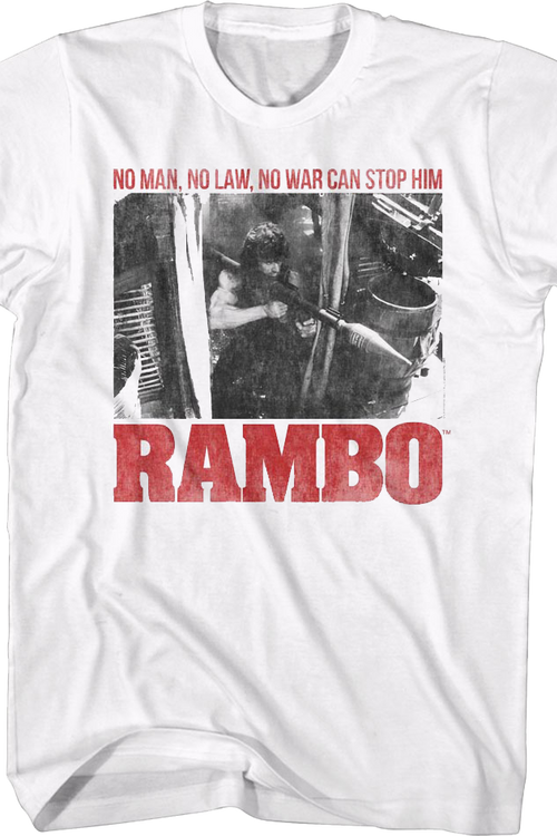 No Man No Law No War Can Stop Him Rambo T-Shirtmain product image