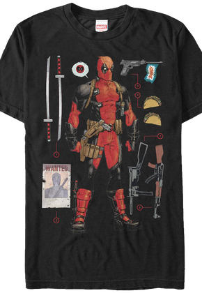 Numbered Items Deadpool T-Shirt