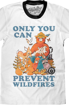 Only You Can Prevent Wildfires Smokey Bear Ringer Shirt