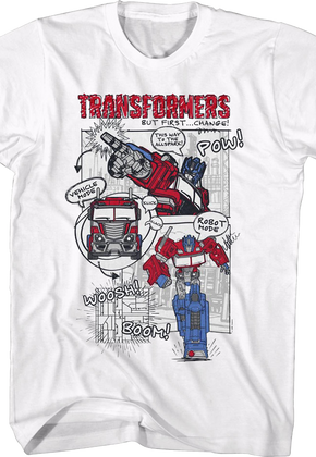 Optimus Prime Comic Book Artwork Transformers T-Shirt