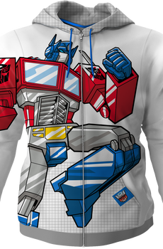 Optimus Prime Transformers Premium Zippered Hoodie