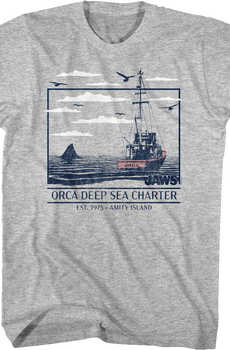 Orca Deep Sea Charter Amity Island Jaws T-Shirt