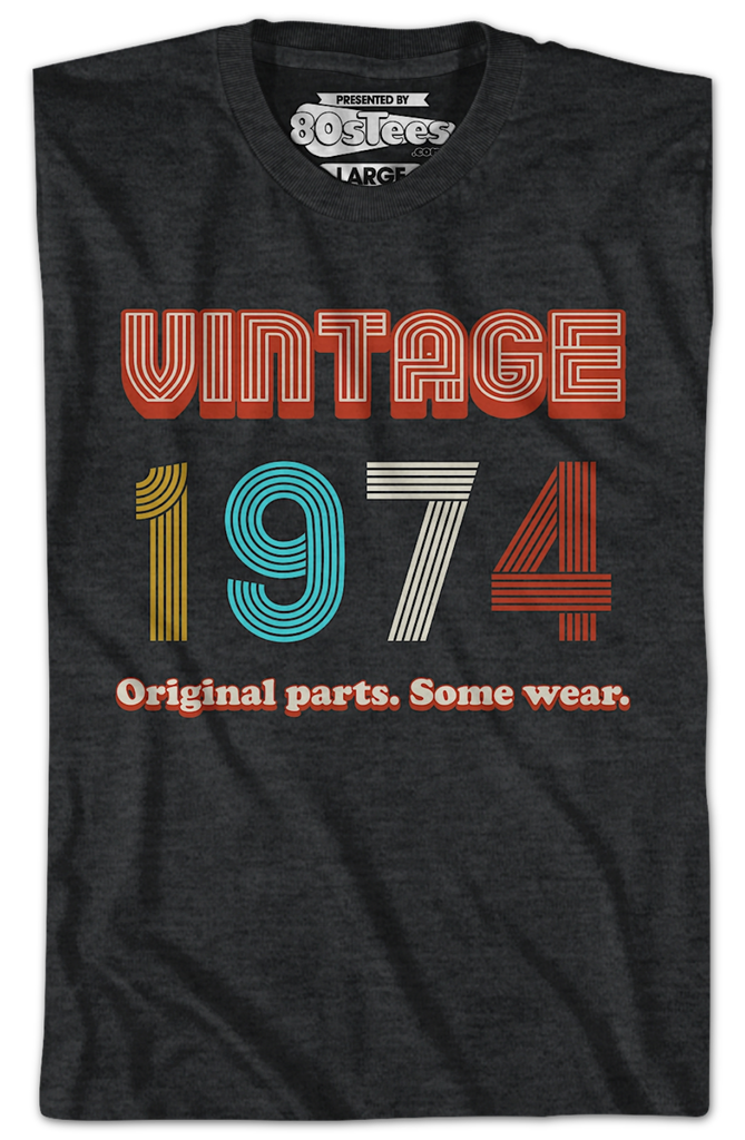 T-shirt Anniversaire Femme 50 Ans Vintage 1974 - Cadeau Drôle Et Confortable