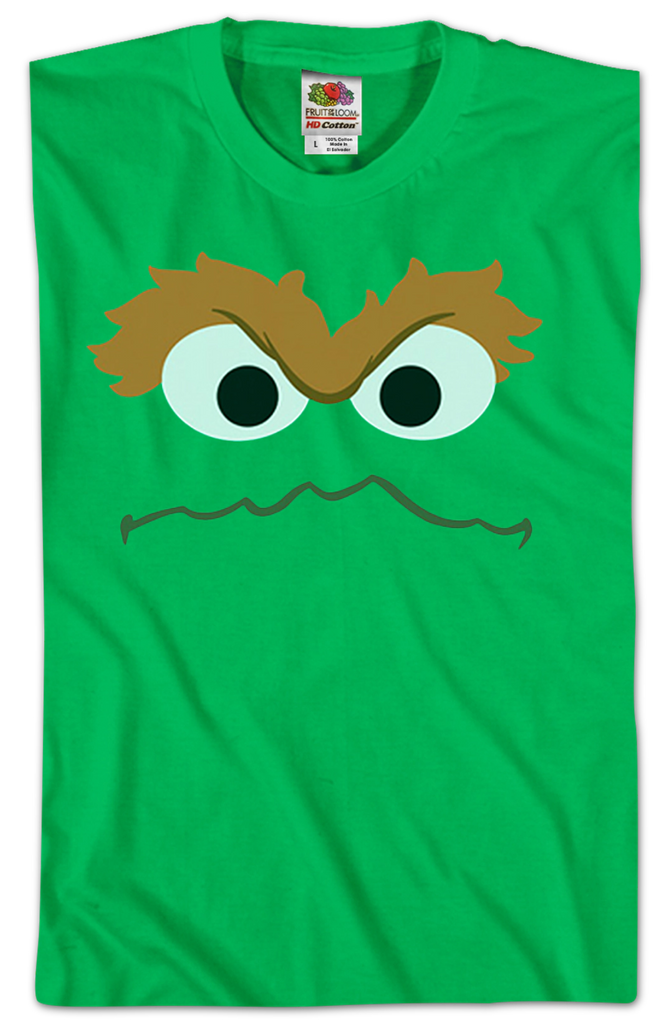 Popfunk Sesame Street Oscar The Grouch Kawaii Face T Shirt, Black - Foto 6